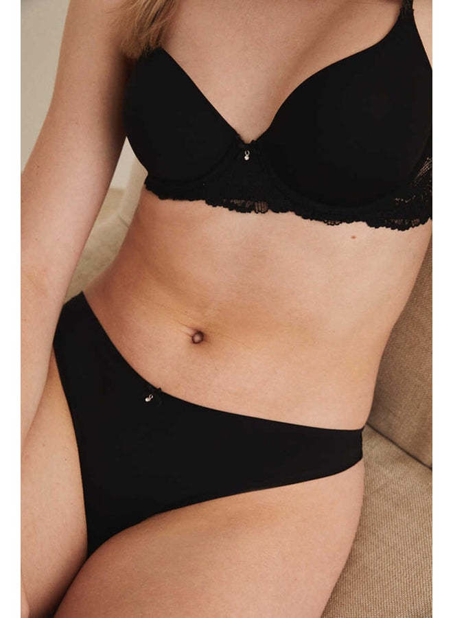 Microfiber thong and lace