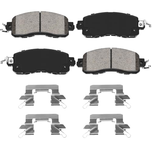 HYFTJYZ Ceramic Front Brake Pads Set Compatible with 2013 Nissan Altima Base/SL/SV,2014-2020 Nissan Altima,2014-2015/2016-2017 Nissan Leaf,Automotive Replacement Brake Pads Front,Reliable Braking Power - Image 1