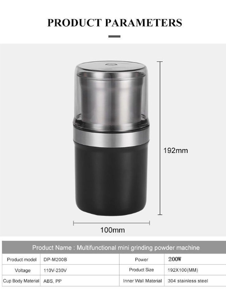 Stainless steel body, super strong grinder, suitable for both dry and wet use, detachable stainless steel container - Image 2