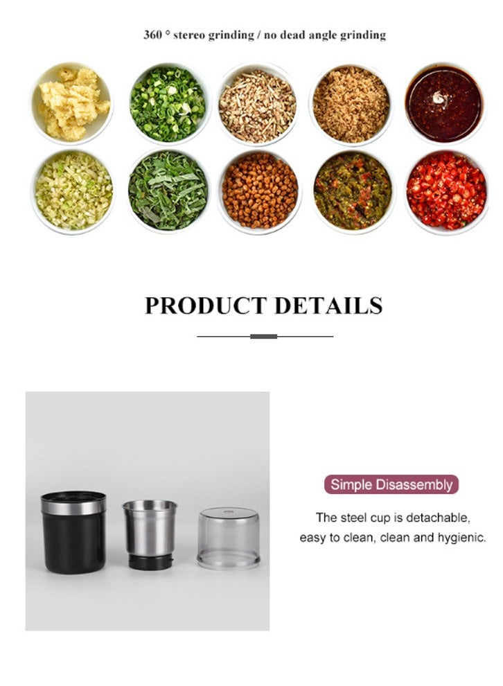 Stainless steel body, super strong grinder, suitable for both dry and wet use, detachable stainless steel container - Image 3