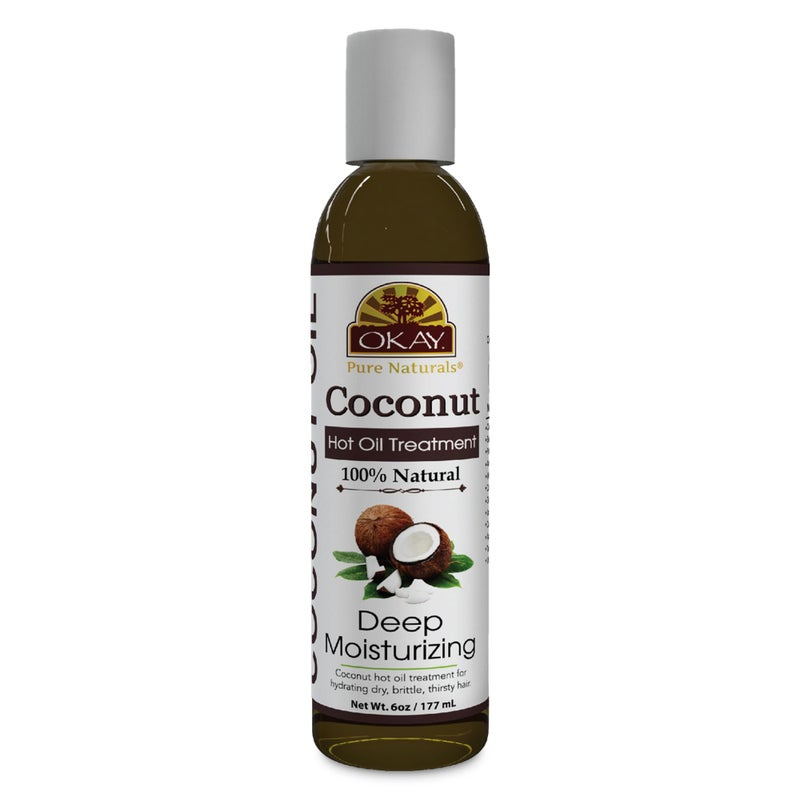 OKAY | Coconut Hot Oil Treatment | For All Hair Types & Textures | Deeply Penetrating | 100% Natural | Free of Paraben, Silicone | 6 oz - Image 1