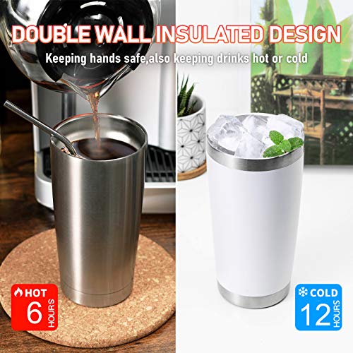 COMOOO 20oz Double Wall Vacuum Insulated Travel Mug, Stainless Steel Tumbler with Lid, Durable Powder Coated Insulated Coffee Cup for Cold & Hot Drinks (Cold Grey, 1 Pack) - Image 4