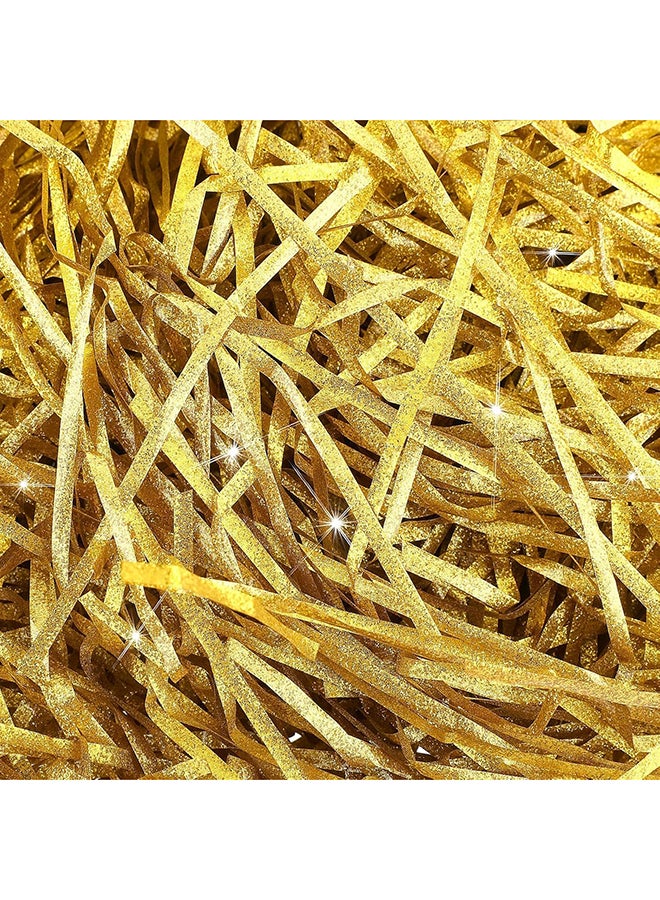 Goldedge Packing Decoration Filler 50g Laser Glitter Shredded Raffia Paper Confetti for Gift Box Basket in Gold - Perfect for Birthdays, Weddings, Party Favors, and Celebration Supplies  - Image 1