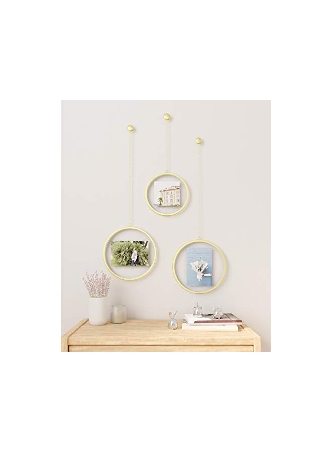 UMBRA Fotochain 4x4 and 4x6 Picture Frame and Wall Decor Set for Photos, Matte Brass - Image 3