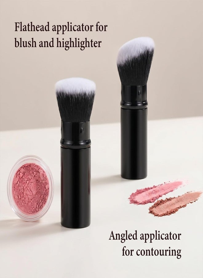 Azefnuhk 3 PCS Retractable Makeup Brush Kabuki Travel Foundation Brush Set - Image 5