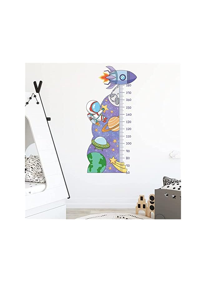 Zaboon Height Growth Chart Wall Stickers, Outer Space Wall Decals, Astronaut Kids Measuring Ruler Wallpaper Decals, Wall Art Decoration, Peel and Stick for Kids Living Room Bedroom Wall Decor - Image 3