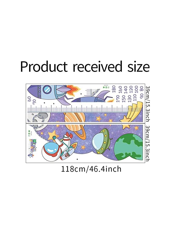 Zaboon Height Growth Chart Wall Stickers, Outer Space Wall Decals, Astronaut Kids Measuring Ruler Wallpaper Decals, Wall Art Decoration, Peel and Stick for Kids Living Room Bedroom Wall Decor - Image 4