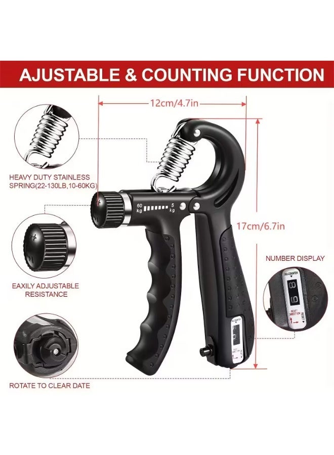 5-in-1 Hand Grip Strength Training Set – Includes Hand Grip Strengthener, Finger Exerciser, Hand Extensor, Grip Ball & Forearm Ring – Build Hand & Arm Muscles (Color May Vary) - Image 3