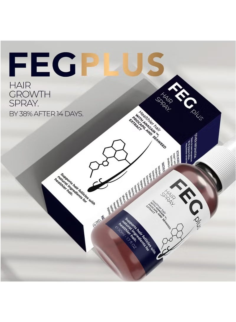 FEG Hair Growth Serum - 22% Seaweed Extract For Hair Loss Control & Hair Growth In Men & Women, Boost Thicker Beard & Hair Growth, Improve Baldness | The best hair serum 50ml - Image 2