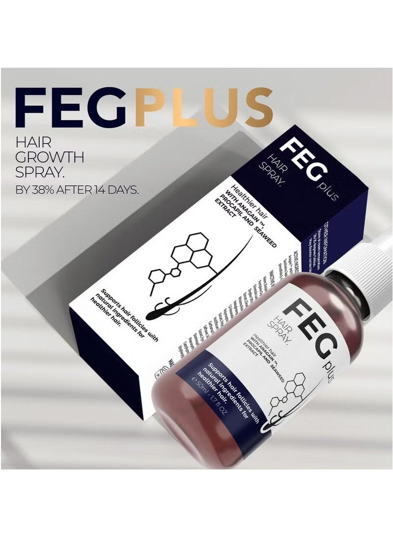 FEG Hair Growth Serum - 22% Seaweed Extract For Hair Loss Control & Hair Growth In Men & Women, Boost Thicker Beard & Hair Growth, Improve Baldness | The best hair serum 50ml - Image 1