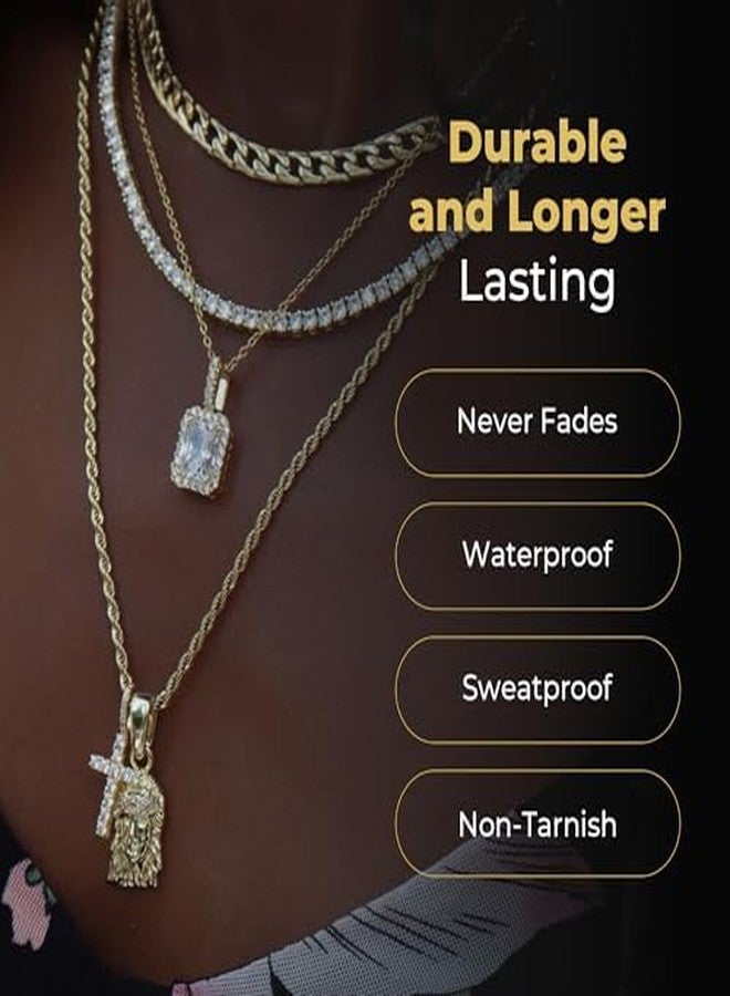 GLD Gold-Plated Cross Pendant for Men and Women - Minimalist Plain - Designed in Miami - Built to Last - Rope Cross Pendant - White Gold - Image 4