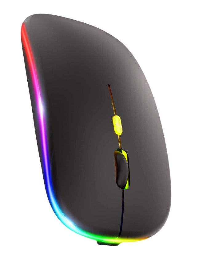 Wireless Bluetooth Silent Mouse Rechargeable LED Silent Slim Laptop Mouse Portable BT5.2 and USB Receiver Dual Mode Computer Mouse for Laptop ipad Tablet,Apple Desktop Mac  - Image 1