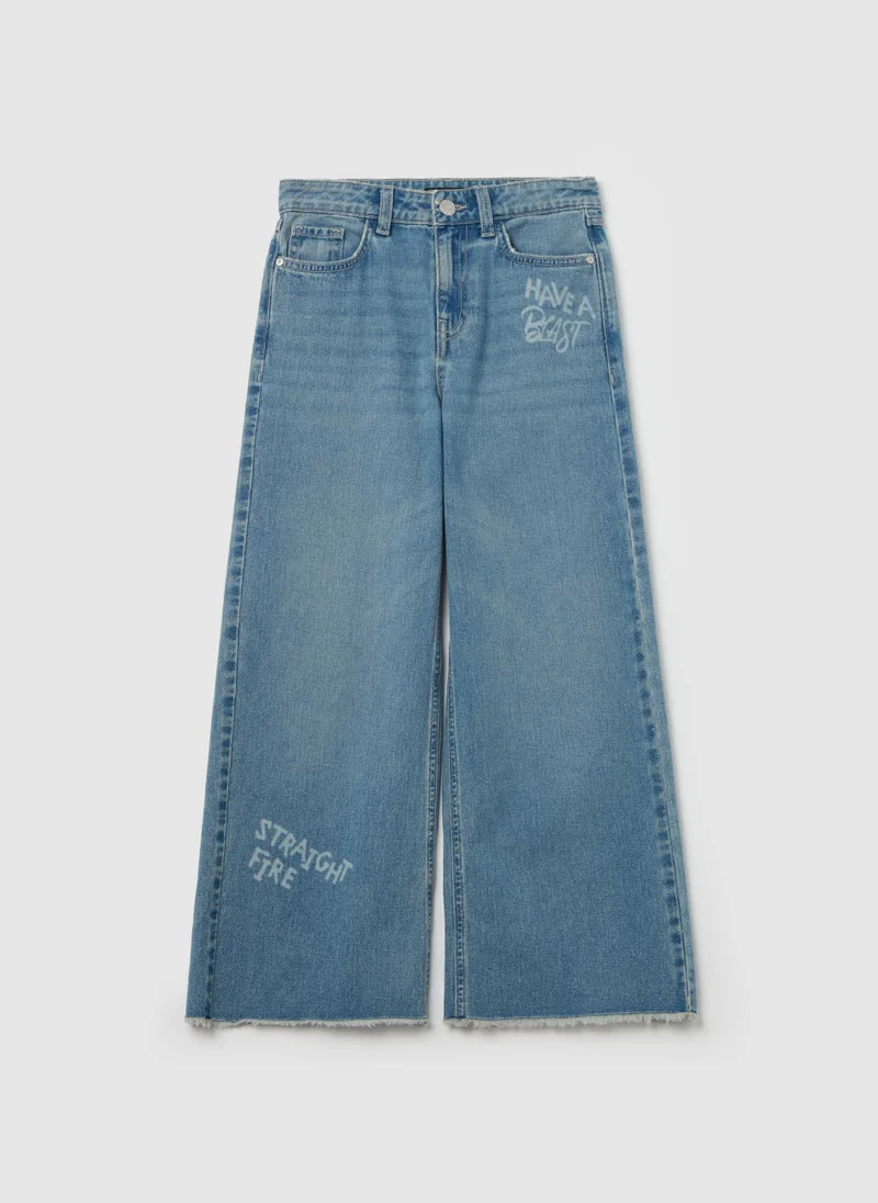 Ovs Wide-leg jeans with lettering print