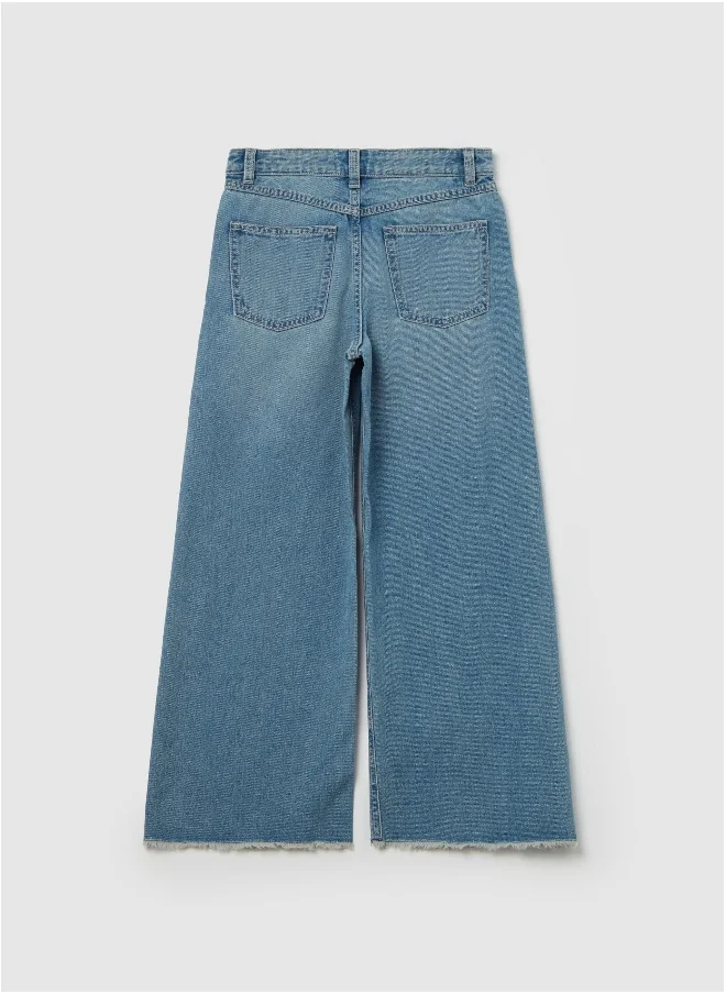 او في اس Wide-leg jeans with lettering print