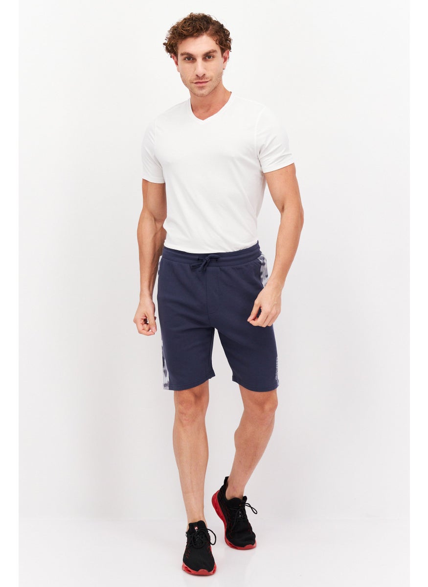 CROSSHATCH Men Drawstring Brand Logo Basic Short, Navy  - Image 4