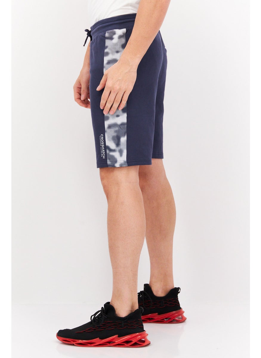 CROSSHATCH Men Drawstring Brand Logo Basic Short, Navy  - Image 2
