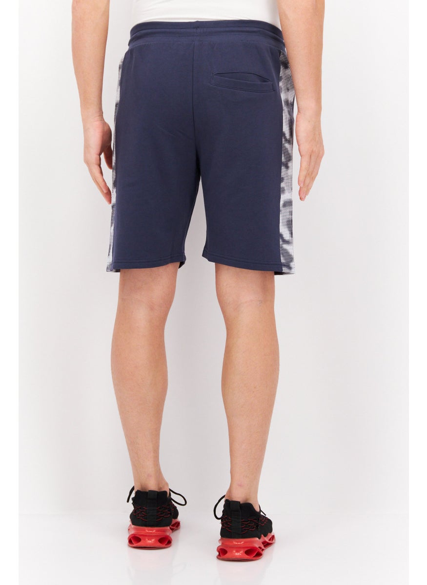 CROSSHATCH Men Drawstring Brand Logo Basic Short, Navy  - Image 3