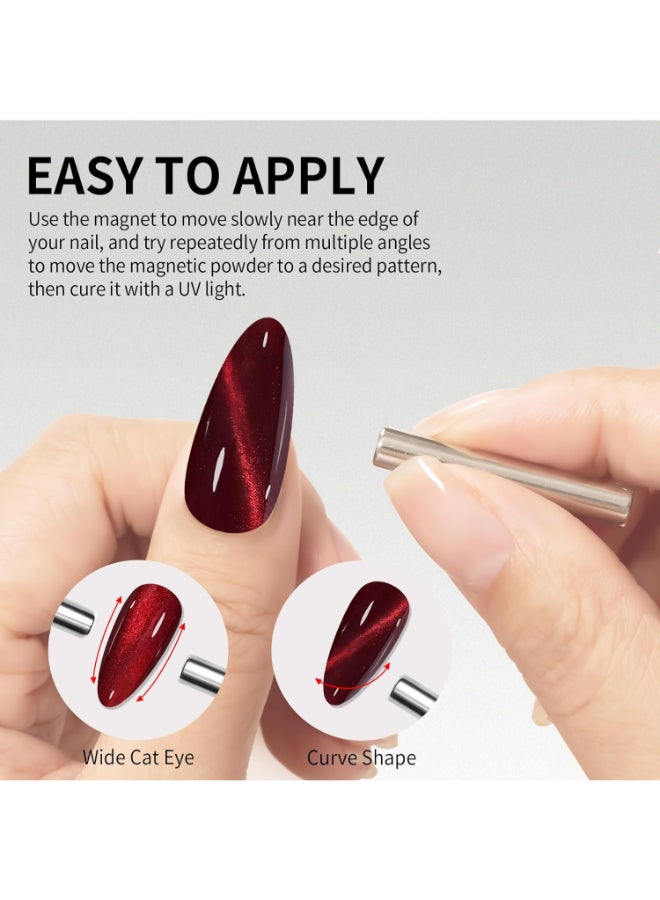 brunson Universal Cat Eye Gel Nail Polish Exotic Red 9D Magnetic Nail Polish Glitter Shimmer with Magnetic Soak Off  UV LED Gel Polish Nail Art paint  BER9D15 - Image 4