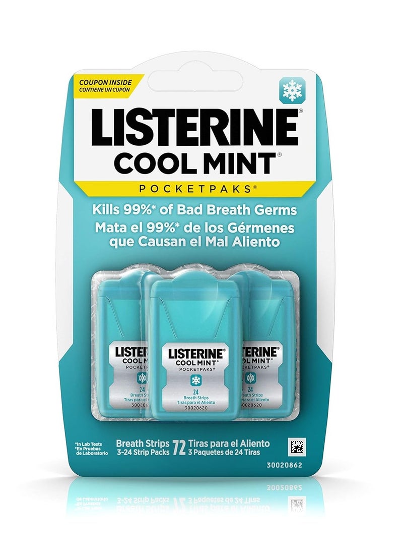 Listerine Listerine Pocketpaks Cool Mint Pack of 72 Count by Listerine  - Image 1