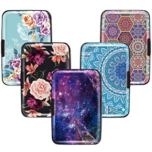 Coco Rossi Mini Credit Card Holder for Women,RFID Blocking Slim Hard Card Case ID Case Travel Wallet Nebula - Image 2