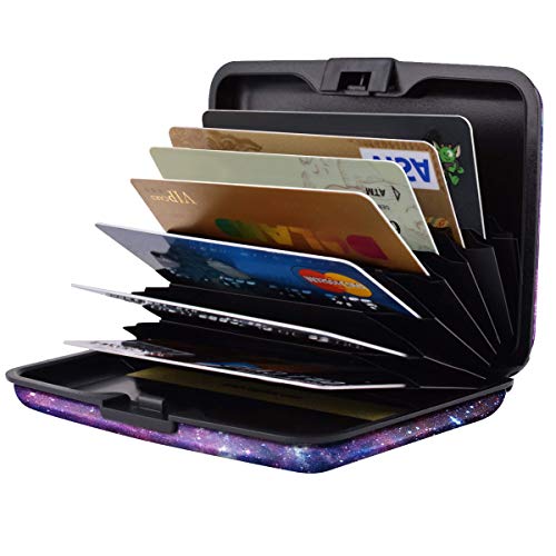 Coco Rossi Mini Credit Card Holder for Women,RFID Blocking Slim Hard Card Case ID Case Travel Wallet Nebula - Image 5