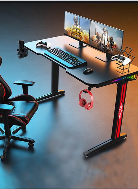 Gamer Computer Lighted Carbon Fiber Surface Home Office Computer Desk