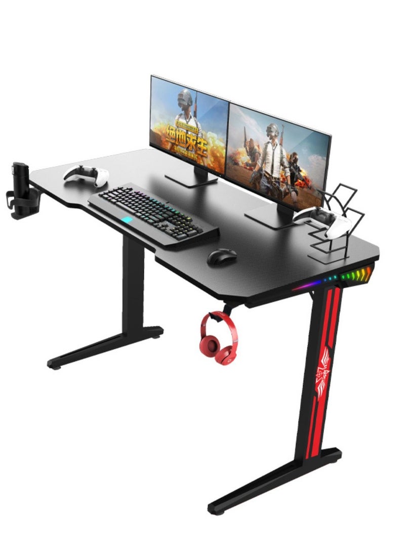 Gamer Computer Lighted Carbon Fiber Surface Home Office Computer Desk