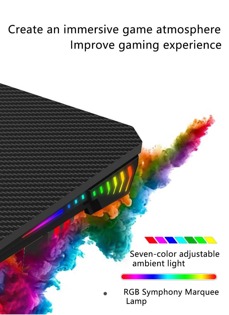Gamer Computer Lighted Carbon Fiber Surface Home Office Computer Desk