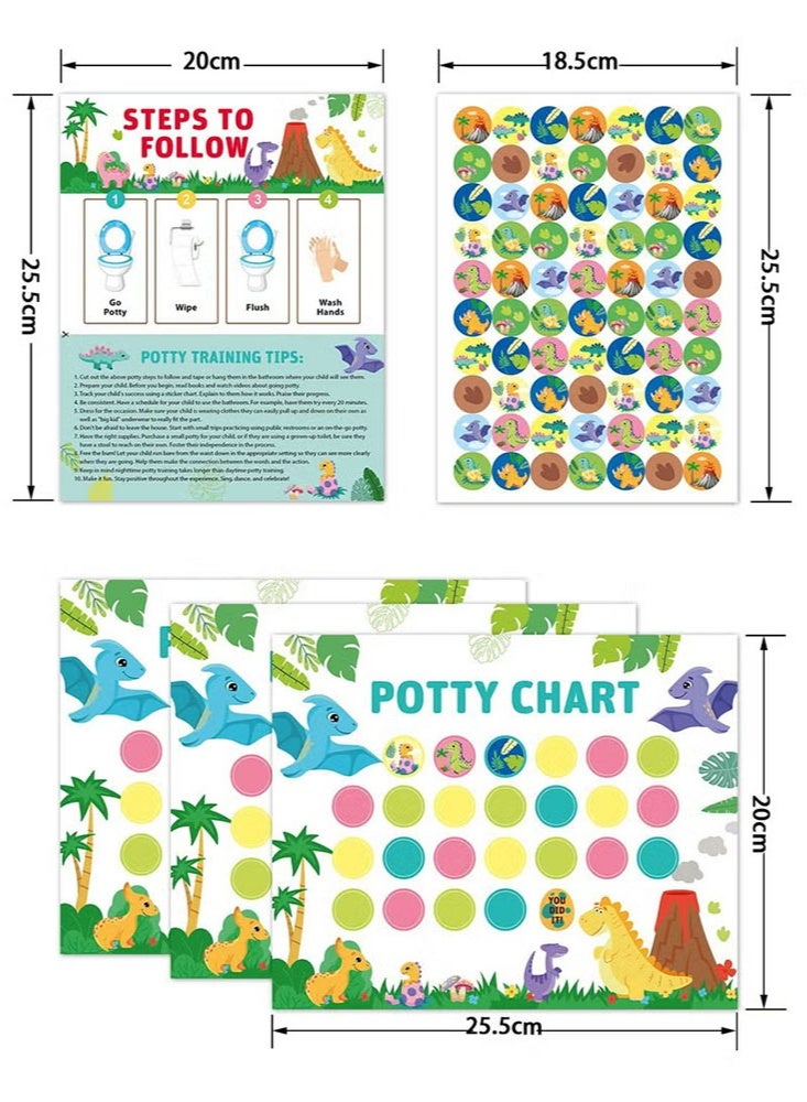 NoorTech Potty Training Chart for Toddler Potty Chart for Boys With Stickers Sticker Chart for Kids Potty Training Reward Sticker Chart for Preschool Boys Girls Kids Dinosaur - Image 2