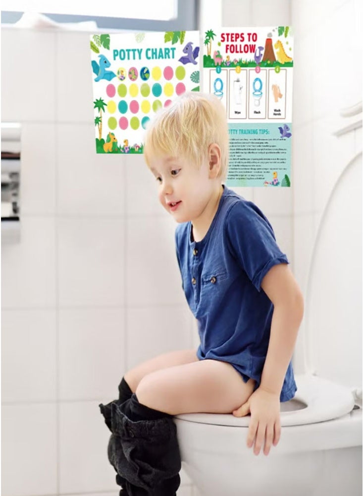 NoorTech Potty Training Chart for Toddler Potty Chart for Boys With Stickers Sticker Chart for Kids Potty Training Reward Sticker Chart for Preschool Boys Girls Kids Dinosaur - Image 5