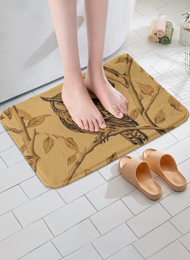 Feelyou سجادة حمام صوفية مانعة للانزلاق بنقشة بومة، مناسبة للحمام، سجادة ماصة للماء بنقشة طيور برية، مقاس 16 × 24 بوصة، سجادة أرضية داخلية من الصوف، سجادة حمام، سجادة ديكور منزلي، سجادة غرفة نوم وغرفة معيشة - Image 2