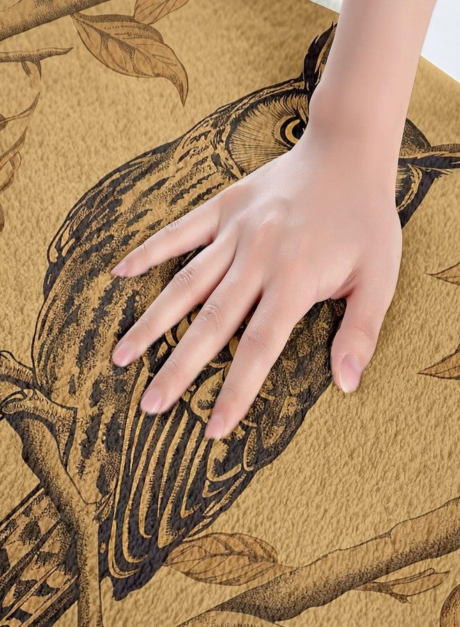 Feelyou سجادة حمام صوفية مانعة للانزلاق بنقشة بومة، مناسبة للحمام، سجادة ماصة للماء بنقشة طيور برية، مقاس 16 × 24 بوصة، سجادة أرضية داخلية من الصوف، سجادة حمام، سجادة ديكور منزلي، سجادة غرفة نوم وغرفة معيشة - Image 4