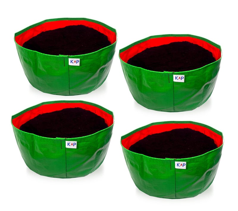 Kap Grow Bags Plastic For Kitchen, Balcony And Terrace Gardens (18X8 ) Pack Of 4 - Image 1