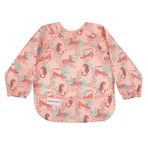 Tiny Twinkle Long Sleeve Bib for Babies & Toddlers – Waterproof Smock Bib for Eating – Machine Washable & Mess-Proof, Baby Feeding Essential & Shower Must-Have(Leopard, 6–24M) - Image 1