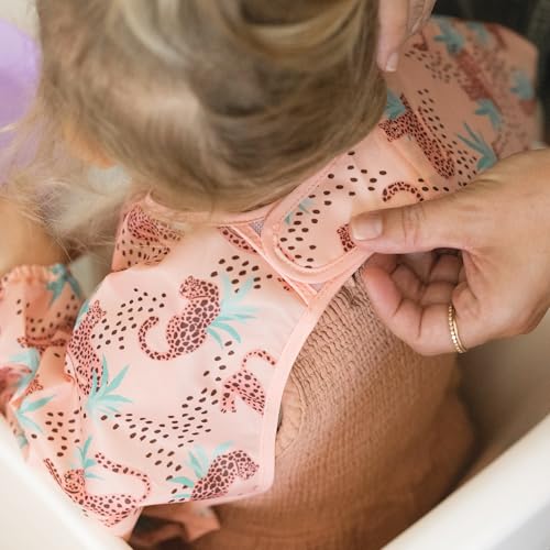 Tiny Twinkle Long Sleeve Bib for Babies & Toddlers – Waterproof Smock Bib for Eating – Machine Washable & Mess-Proof, Baby Feeding Essential & Shower Must-Have(Leopard, 6–24M) - Image 3