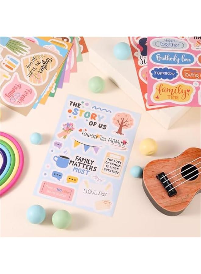 Arabest 12pcs Family Scrapbook Stickers, Planner Journal Stickers Photo Album Embellishment Memory Decals for Family Bonding Cherished Moments Vision Board Party Decor - Image 3