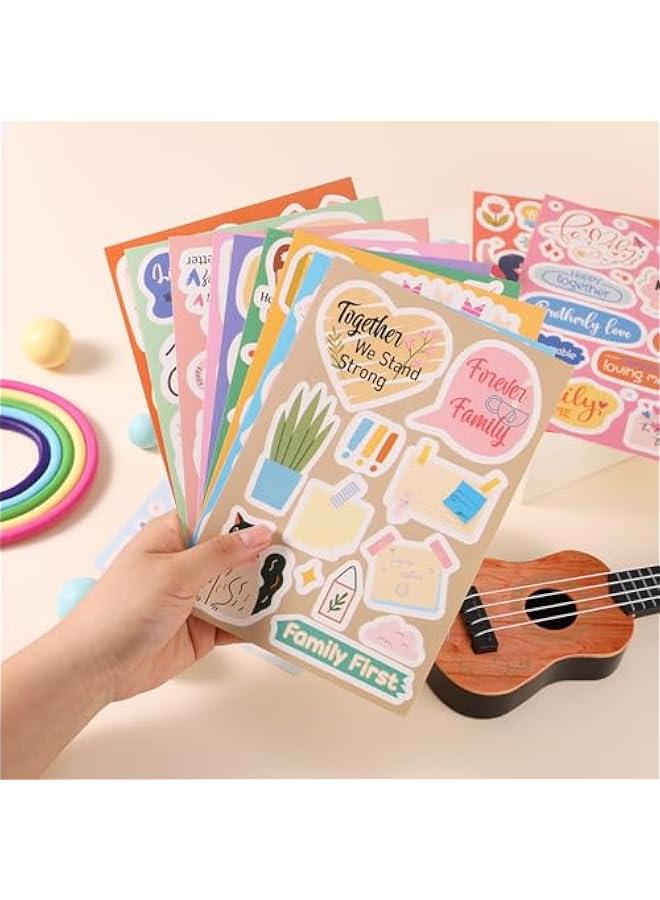 Arabest 12pcs Family Scrapbook Stickers, Planner Journal Stickers Photo Album Embellishment Memory Decals for Family Bonding Cherished Moments Vision Board Party Decor - Image 4