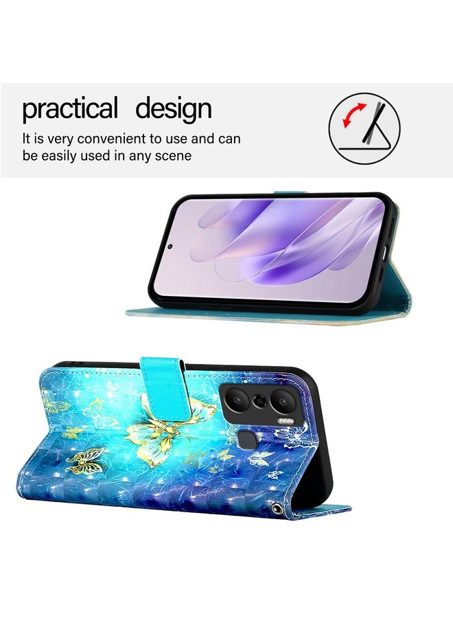 اس-توب جراب لهاتف Infinix Hot 20 Play، جراب جلدي أفقي قابل للطي بتصميم ثلاثي الأبعاد - Image 3