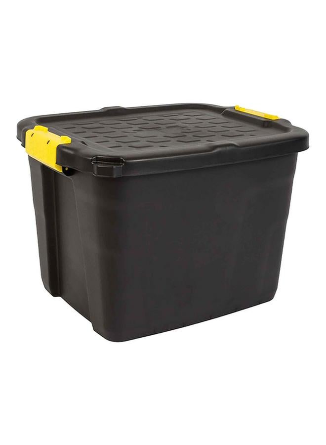 Strata Heavy Duty Stackable Storage Box with Lid Black and Yellow 42 Liter XW443-BLK/YEL-EX - Image 1