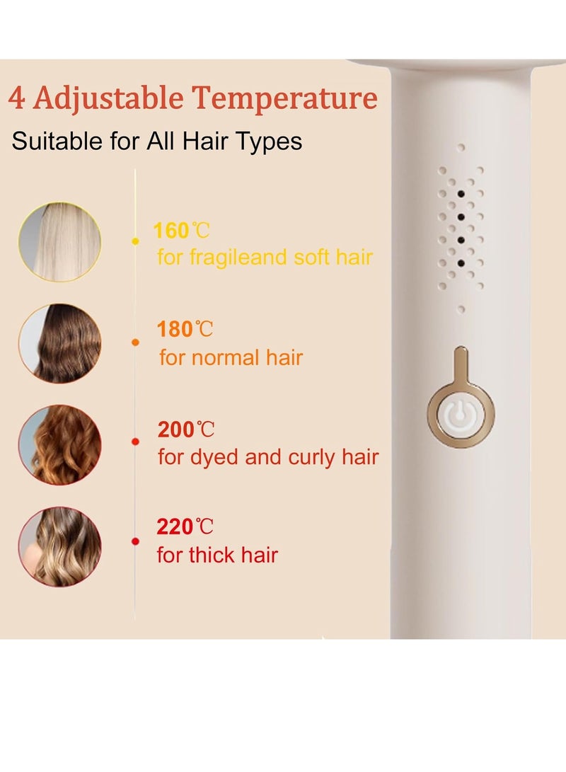PANDA JOJO Waver Curly Iron, Ceramic Deep Curly Iron, 3 Ceramic Curling Rods, Quick Heating, Anti-scald, Dual Voltage, 4 Adjustable Curly Rods, Suitable for Short and Long Hair (Beige) - Image 3