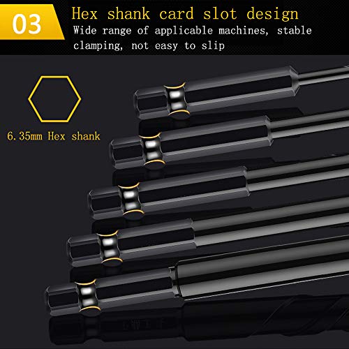 Mgtgbao 8PC Concrete Drill Bit Set, Mgtgbao 3 to12mm Masonry Drill Bits for Tile,Brick, Plastic and Wood,Tungsten Carbide Tip Best for Wall Mirror and Ceramic Tile on Concrete and Brick Wall (1/8”~1/2”) - Image 4