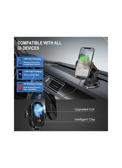 General Wireless Car Charger Mount, Auto-Clamping Qi 10W 7.5W Fast Charging Car Phone Holder Air Vent Compatible withiPhone11/11Pro/11ProMax/XSMax/XS/X Galaxy S10/S10+/S9/S9+ and More  - Image 2