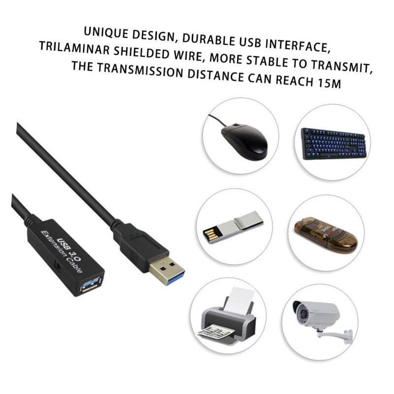 5m Extended USB Cable Data Cable for Mouse Keyboard USB Devices Enhanced Signal Stability for Home School Store Office Use - Image 4