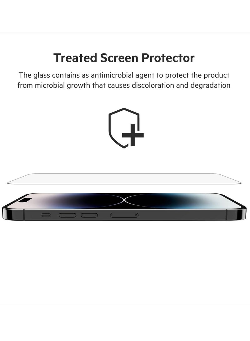 BORTONY Screen Protector for 14 Pro Sensor Protection Dynamic Island Case Friendly Tempered Glass Film 9H Hardness HD Clear For Apple iPhone 14 Pro [6.1 inch] - Image 5