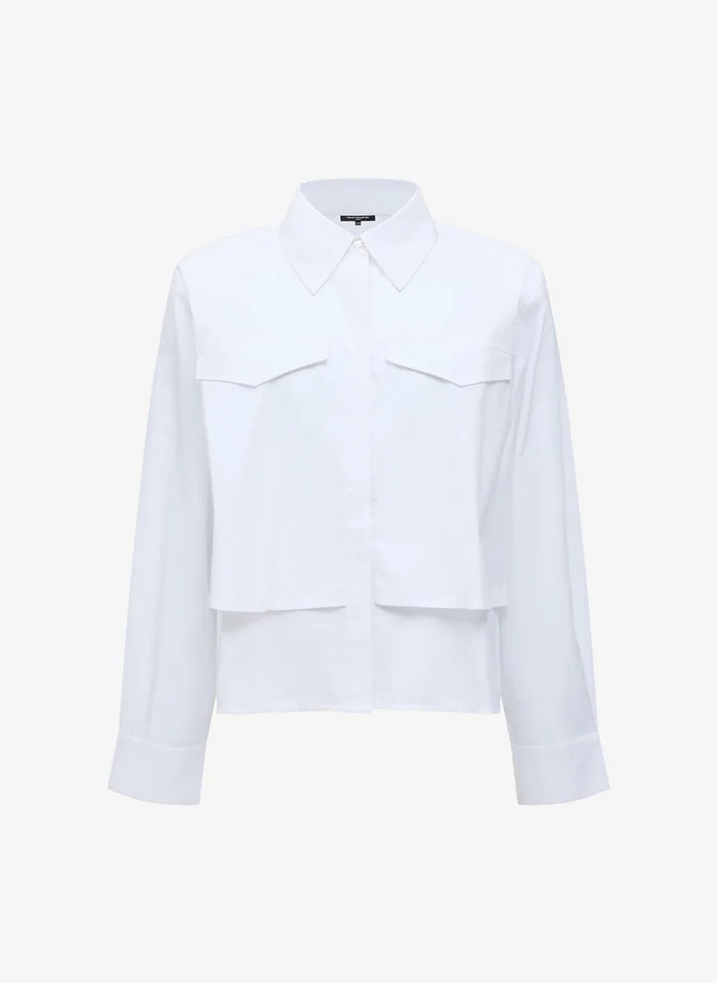 French Connection  Women's Linen White Cambria Milla Mix Shirt for Women | Best Price UAE