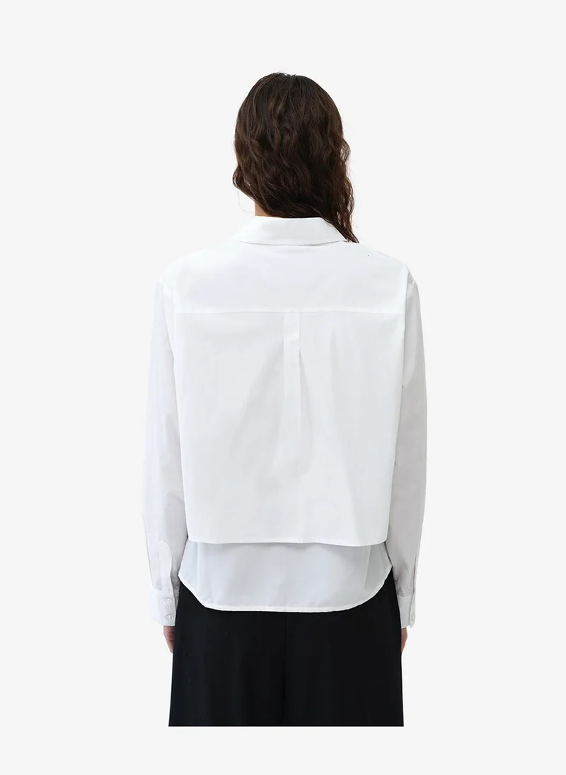 French Connection  Women's Linen White Cambria Milla Mix Shirt for Women | Best Price UAE
