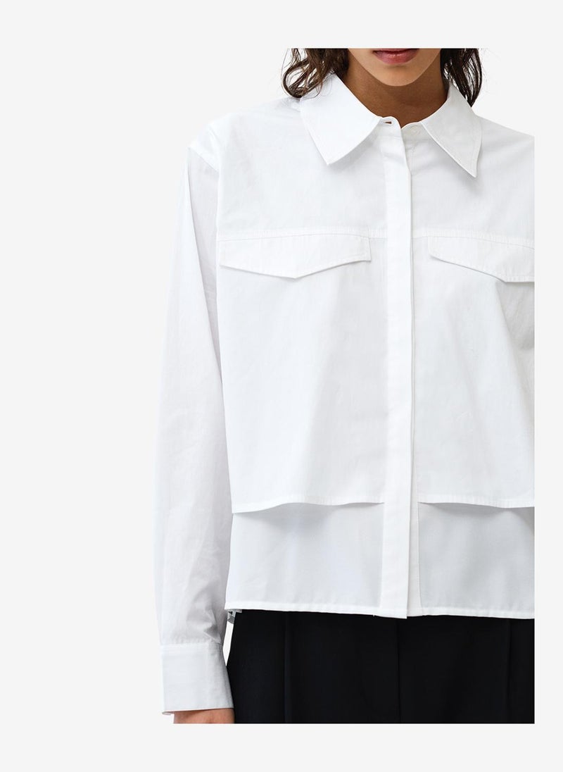 French Connection Women's Linen White Cambria Milla Mix Shirt - Image 5