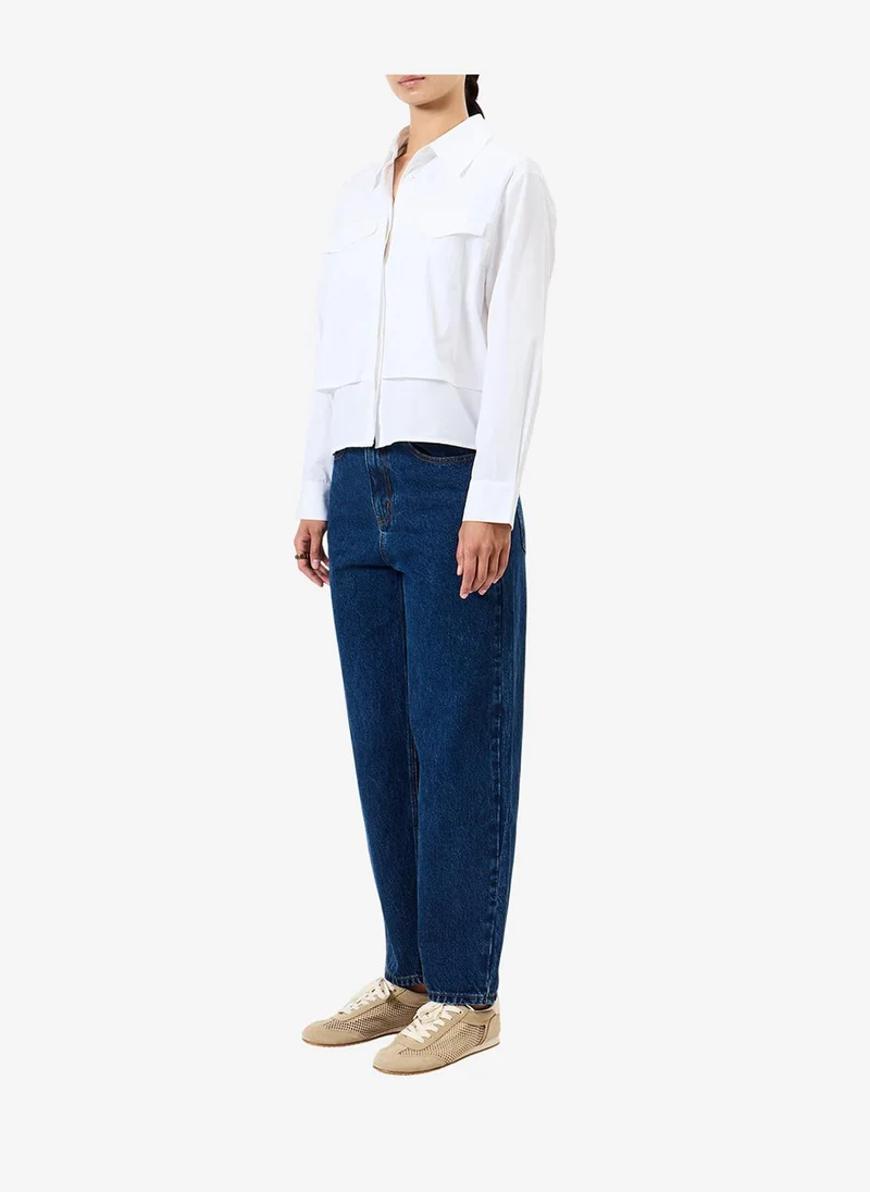 French Connection  Women's Linen White Cambria Milla Mix Shirt for Women | Best Price UAE
