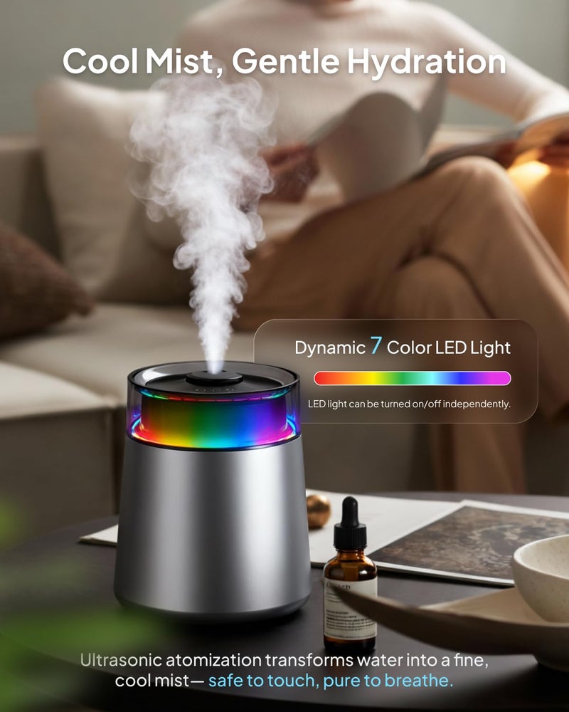 Livatro 7L Ultrasonic Stainless Steel Cool Mist Humidifier for Bedroom & Large Room, Top Fill, Ultra Quiet 24dB, 3 Mist Levels, Easy Clean Dishwasher Safe Humidifier for Living Room Office - Image 4