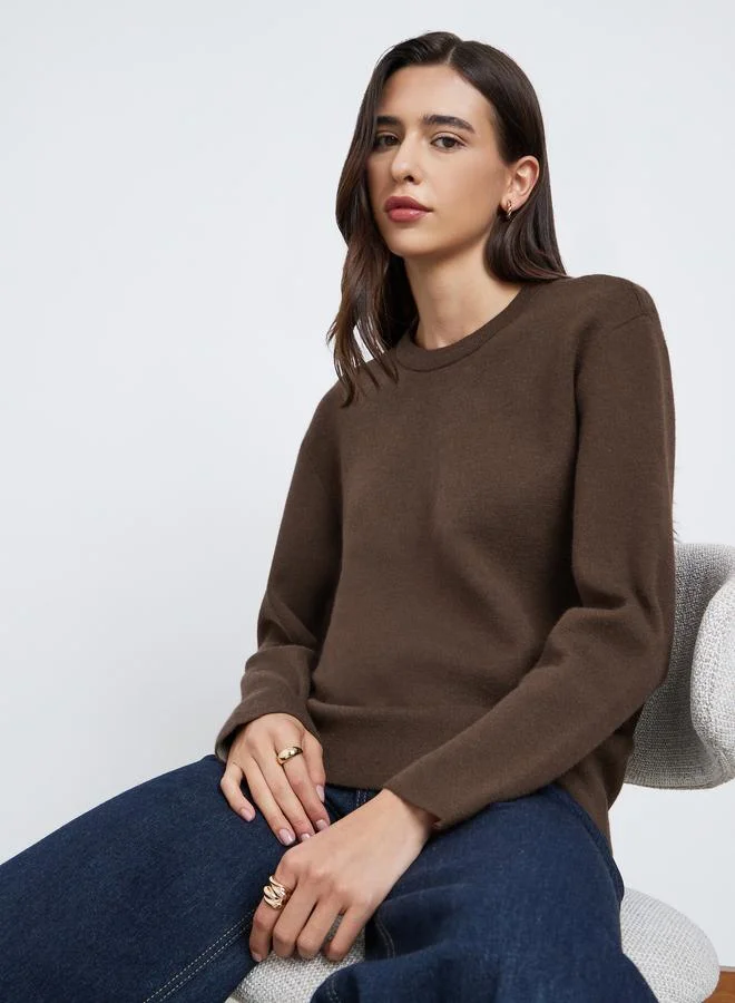 Styli Brown Regular Fit Knit Sweater